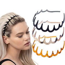 3PCS Rhinestone Headband with Teeth for Women Thin Fashion Headbands Non Slip El