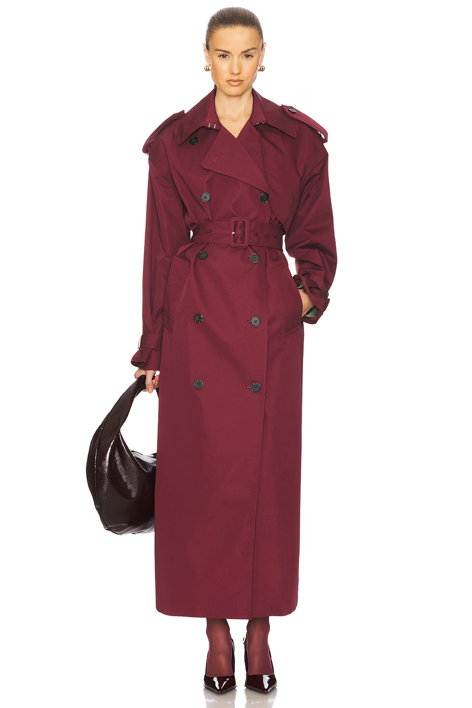Helsa Button Front classic oversized Trench coat double-breasted size XL New