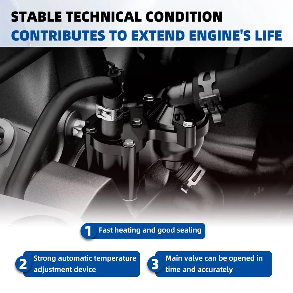 Termostato refrigerante motor para Mercedes Benz W205 W212 M274 C300 E300 2742003100 Foto 3 de 4