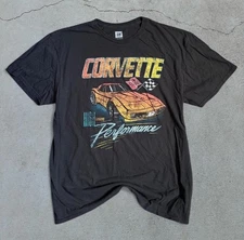 Chevrolet Corvette Car Shirt Adult XL Black GM High Performance Graphic Tee