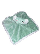 Vtg Walmart Green Elephant Lovey Security Blanket Baby Small 9.5