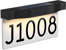 Solar Address Sign Plaque House Numbers LED 3 Lighting Colors Outdoor Waterproof