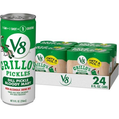 V8 Grillo's Pickles Dill Pickle Bloody Mary Mix, 8 fl oz 8 Fl Oz (Pack of 24)