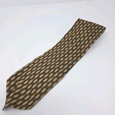 Corbata Luciano Brunelli Para Hombre Roja Eslabón Geométrico Seda Hecha en Italia Clásica 56" Nueva con Etiquetas