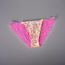 Vintage Victorias Secret PINK Y2K Lace Back Rare Low Rise String Bikini Panties