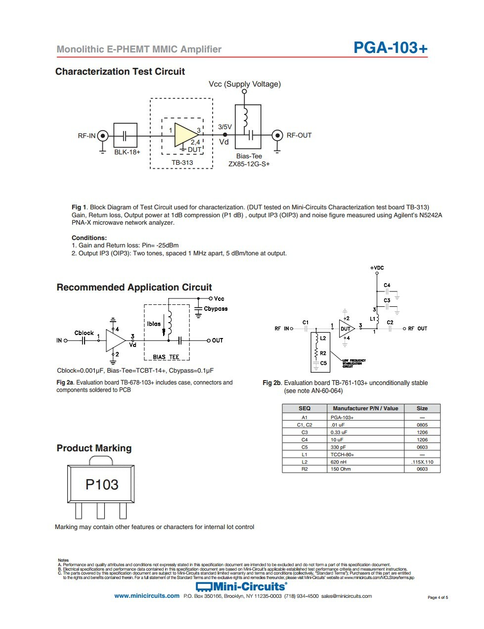 PGA103+ PGA-103+ PGA-103 PGA103 MMIC 50-4000 MHz Mini Circuits | eBay