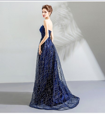 Women Sequins Long Evening Dress Rhinestone Sleeveless Ladies Party Prom Gown - Picture 3 of 9