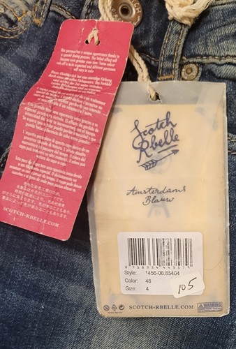 NWT SCOTCH R'BELLE "LE VOYAGE- PARADISE BIRD" SUPER SKINNY JEAN ADJ WAIST 4YR  - Picture 7 of 8