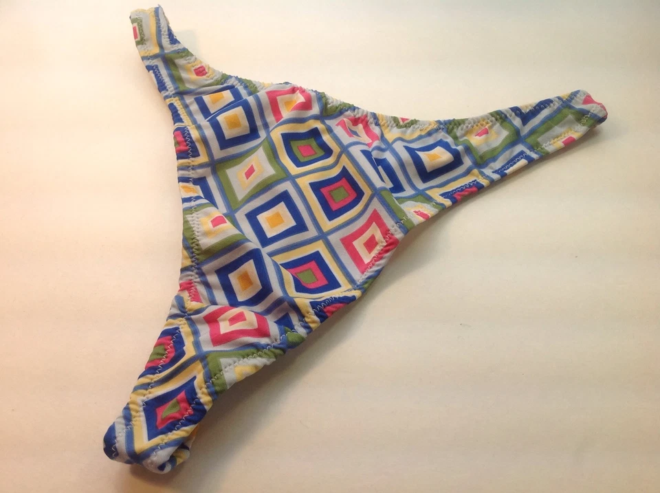 Mujer Bragas, Tanga Talla L/7 Grande Multicolor Sedoso Brillante Cuadros Suave Foto 2 de 4