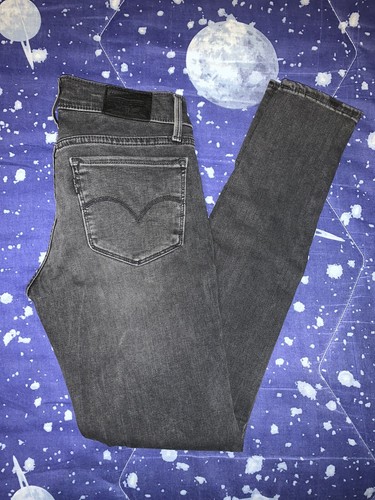 Jeans Levi's Donna 710 Super Skinny Slim Tg. 26x30 Nero Slavato Vita Media  | eBay