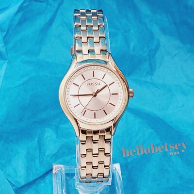Fossil Daydreamer Crystals 30mm Rose Gold Steel Women display picture 1