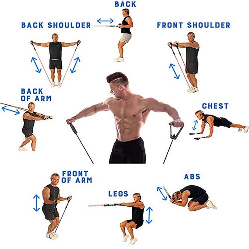 11pcs Resistance Bands Fitness Elastic Band Bodybuilding Yoga Sport Men Women - Bild 5 von 5