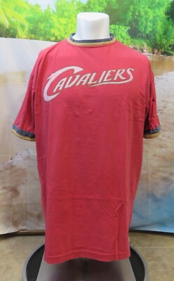 CLEVELAND CAVALIERS Used 2000s Red Jacket NBA Screened  Ringer T-Shirt XL