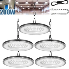 5 Pack 200W Led UFO High Bay Light 200 Watts Commercial Factory Warehouse Light