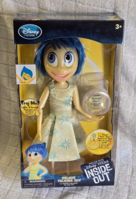 Disney Store Pixar Inside Out JOY Deluxe Talking 10.5'' Doll Light Up Memory