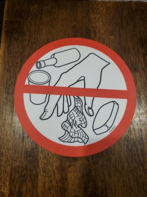 Airlines Aviation Airplane Aircraft Placard Sticker Do Not Throw No Garbage 8 In