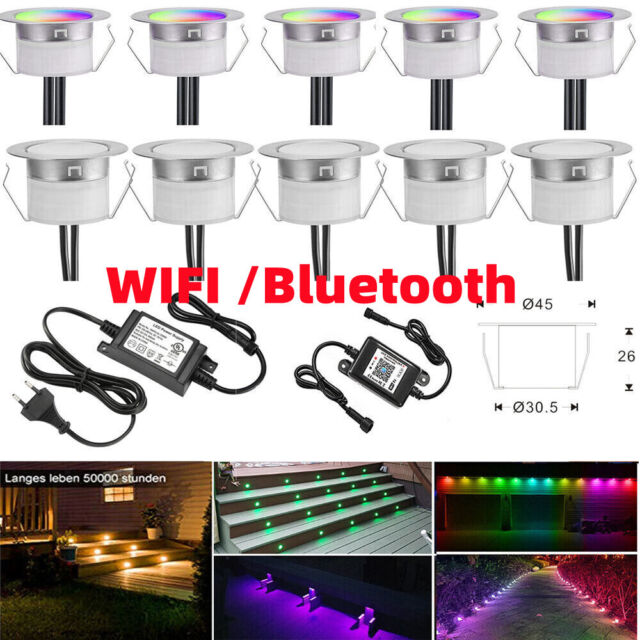 45mm LED Plinth Decking WIFI Bluetooth Controller Outdoor Yard Stairs Deck Light