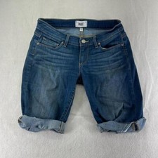 Paige Blue Jean Shorts Scheyla Cuffed Womens Size 25 Low Rise Bermuda