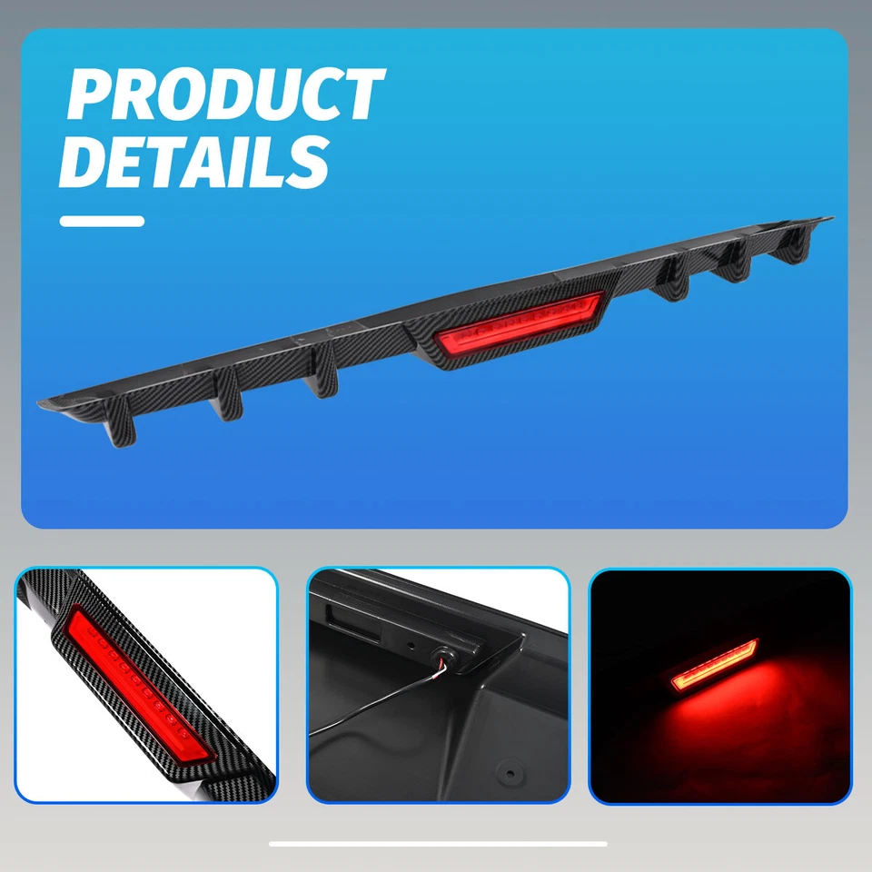 For Mitsubishi Outlander Rear Bumper Spoiler Diffuser Lip Trim w/LED Tail Light Foto 4 de 4