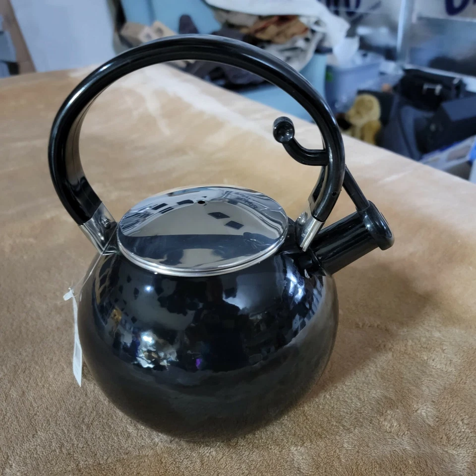 Tetera esmaltada COPCO porcelana negra 1,5 cuartos ¡SIN mango de tapa!! Foto 2 de 4