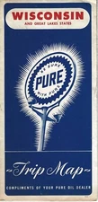 WISCONSIN – ROAD MAP – 1950’S – PURE OIL COMPANY