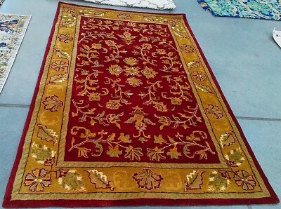 RED / GOLD 5'-0'' x 8'-0'' Broken Thread Rug, Reduced Price 1172762040 HG170A-5