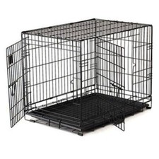 Wire Pet Crate Wire Double Door XLarge Dog Canine Home Travel Training HeavyDuty