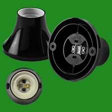 Edison Screw Black Batten Lamp Holder ES E27 Light Bulb Wall Fixing Socket