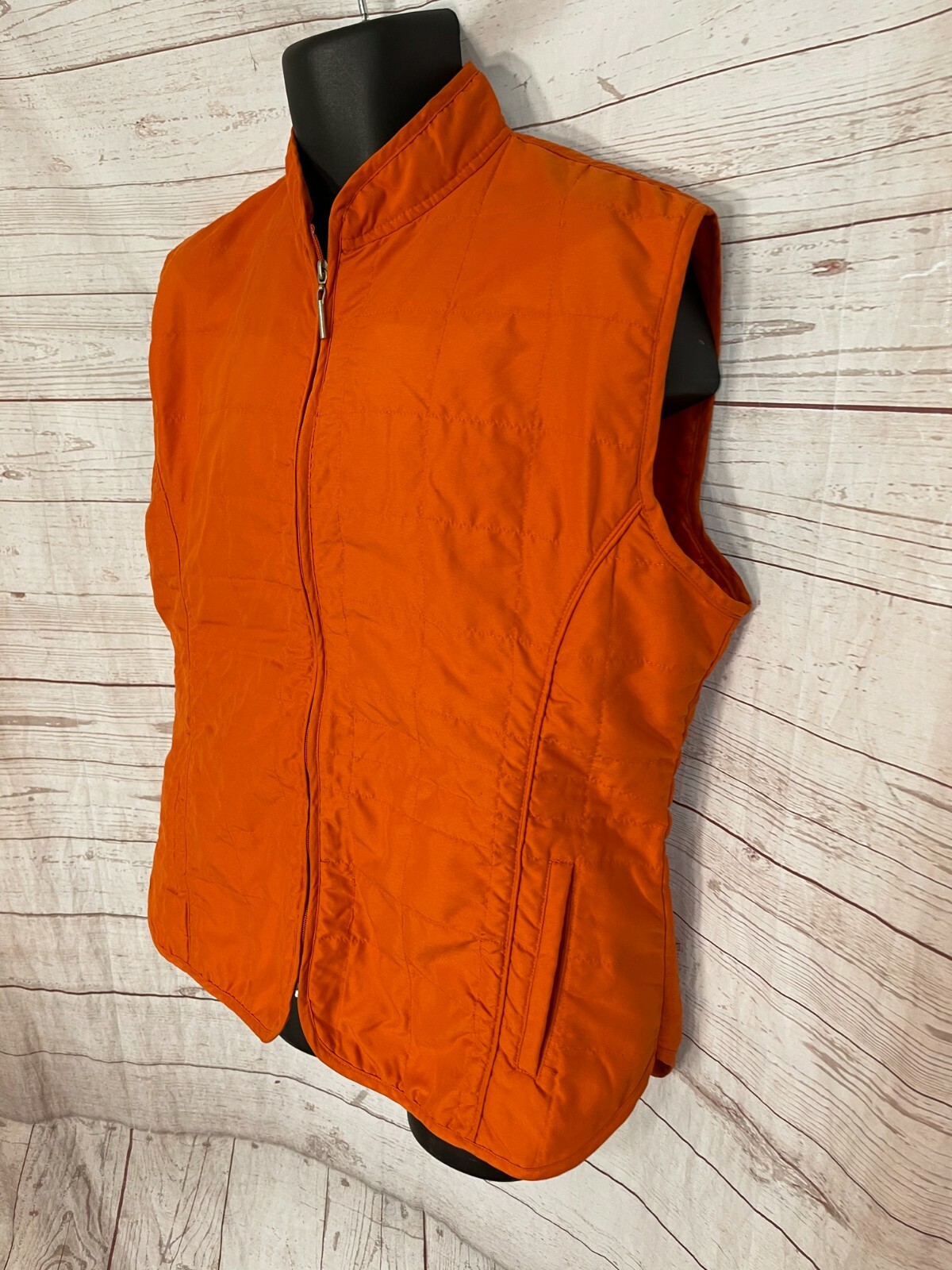 Surprise Men’s Sleeveless Vest Zipper Front Orange Size 50