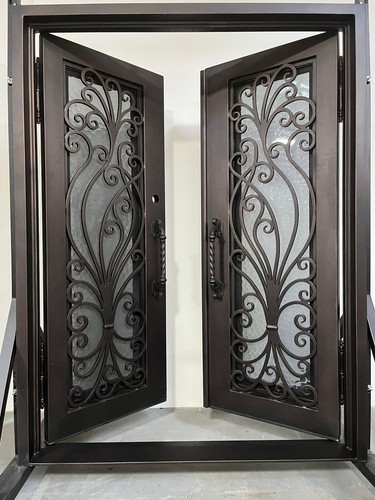 Wrought Iron Double Entry Door 62"x81" - Picture 12 of 24