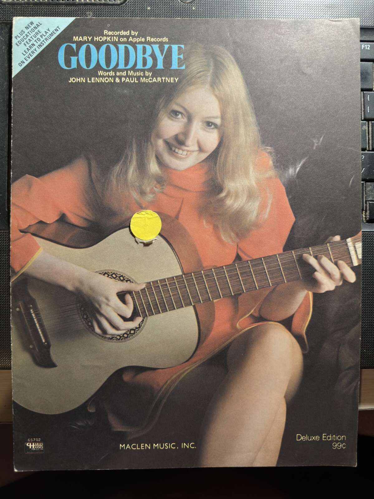 F 1969 GOODBYE Apple Records MARY HOPKIN sheet music (SEE NOTE)