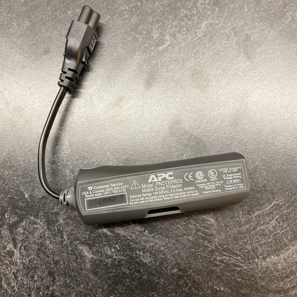 APC Notebook Laptop Power Surge Protector PNOTE PRO3 Mobile 3-Prong Phone Line   - Image 4 of 4