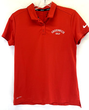 NIKE Golf Greenwich Golf Womens Sz Medium Red Polo Shirt (J32) NW/OTs