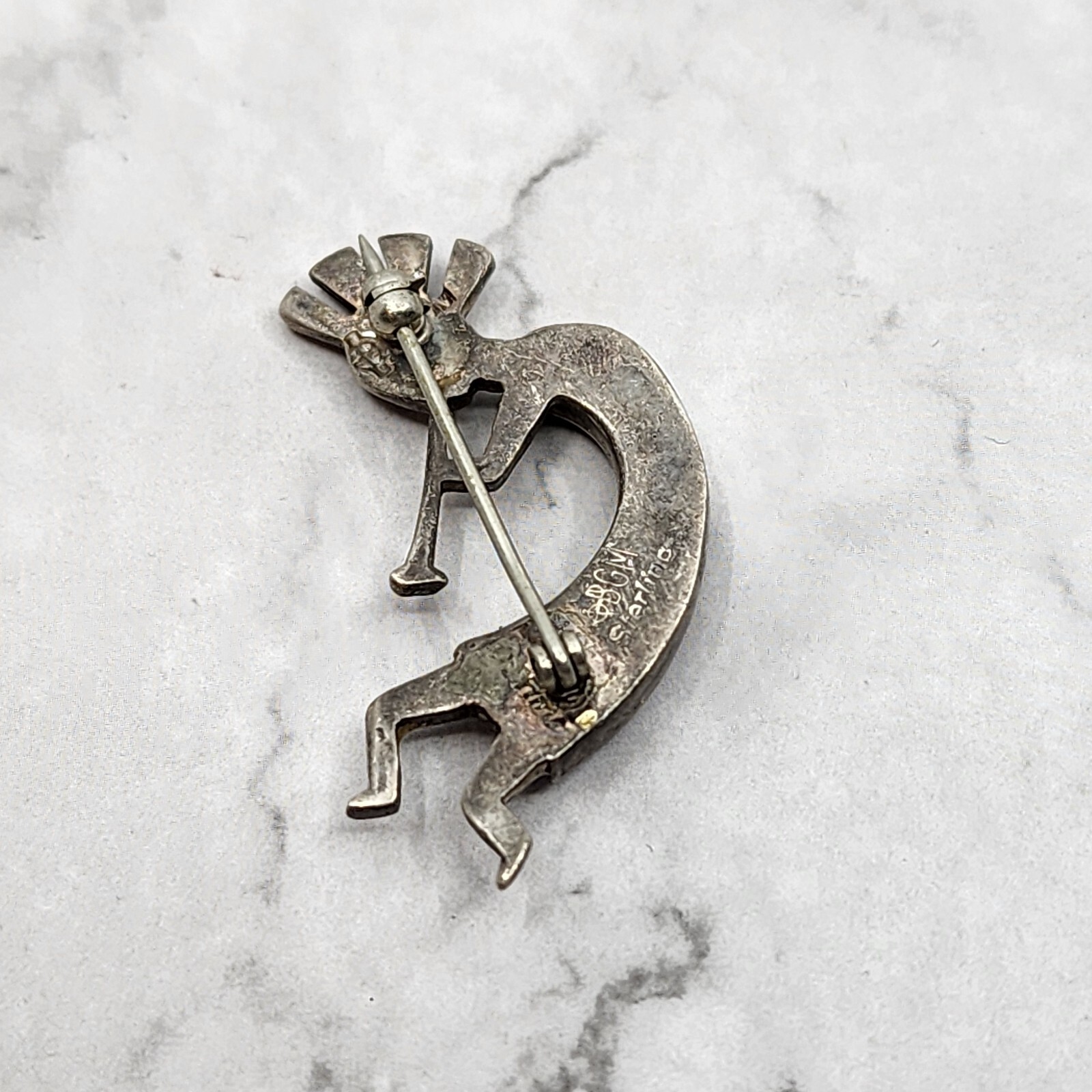 Signed Vintage Native Sterling Silver Multi Stone… - image 4