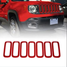 For 2016 2017 Jeep Renegade Red Car Front Grille Inserts Trim Covers