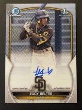 EDDY BELTRE 2023 BOWMAN CHROME #CPA-EB 1ST PROSPECT AUTO PADRES XRC