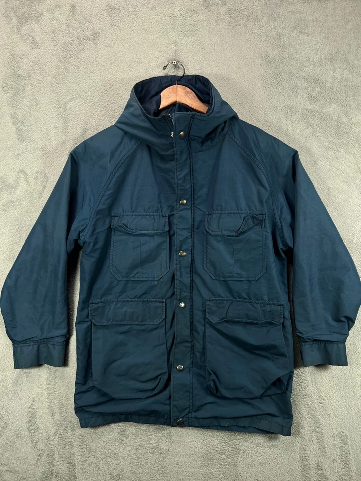 Casaco Parka Vintage WOOLRICH Mountain Parka Flanela Forrado de Lã Capuz Médio EUA 80 - Imagem 3 de 4