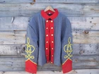 civil war confederate reenactor artillery shell jacket with 4 row braids 50