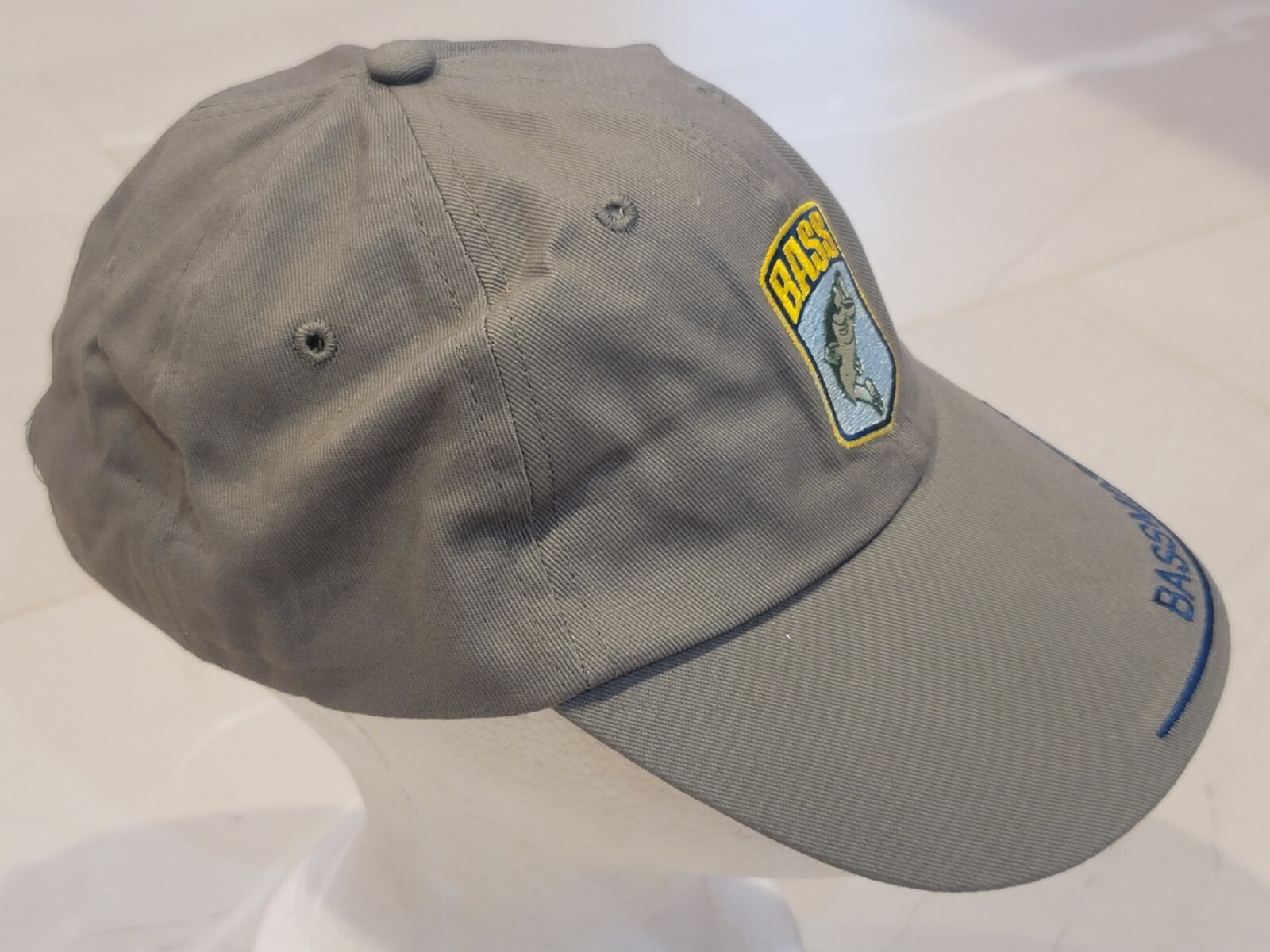 BASSMASTER Baseball Cap Hat B.A.S.S. Bass Fishing USA Flag Adjustable