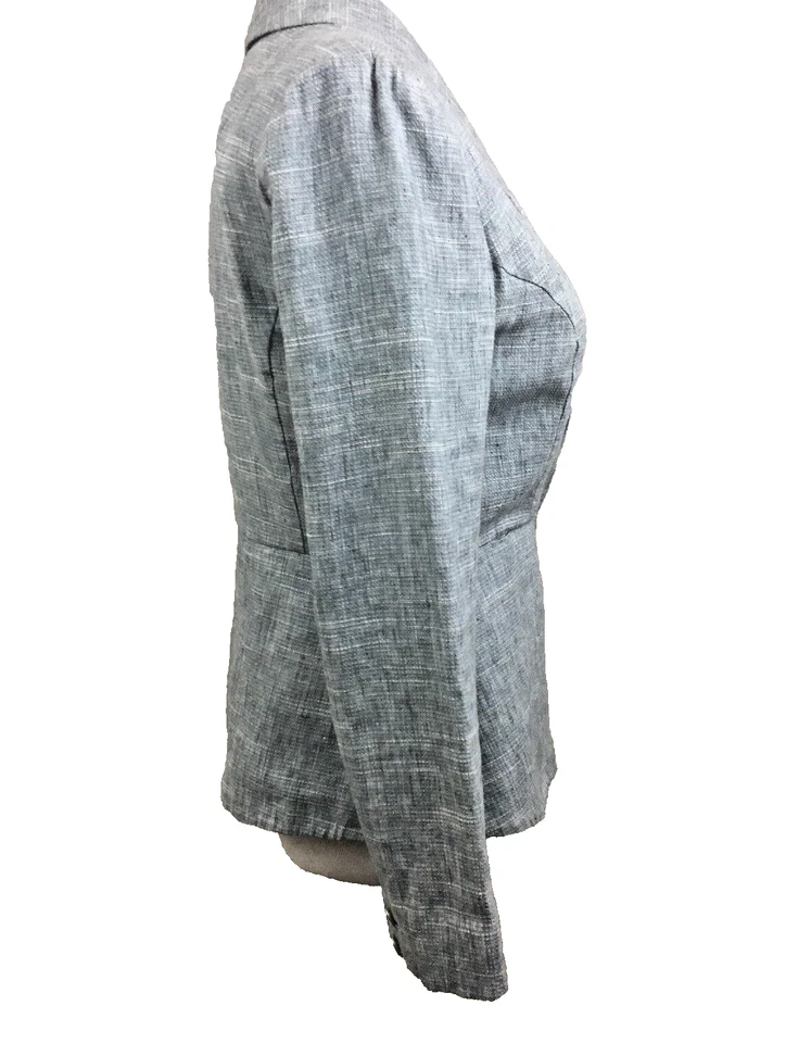 Blazer CAbi Mezcla de Lino Azul Beachwalk Estilo Cambray 215 Talla 2 Foto 3 de 4