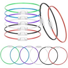 30 Pack Stainless Steel Loops Wire Keychain Cable Keyrings for Luggage Tags