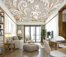 3D Relief Woman NA3869 Ceiling WallPaper Murals Wall Print Decal AJ US Fay