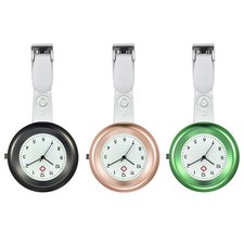 3Pcs Clip on Nurse Watch Brooch FOB Quartz Analog Pocket Watch Doctor Medical