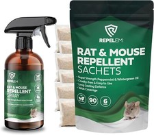 REPELEM Rodent Bundle Mouse Repellent Spray & Peppermint Rat Repellent Sachets