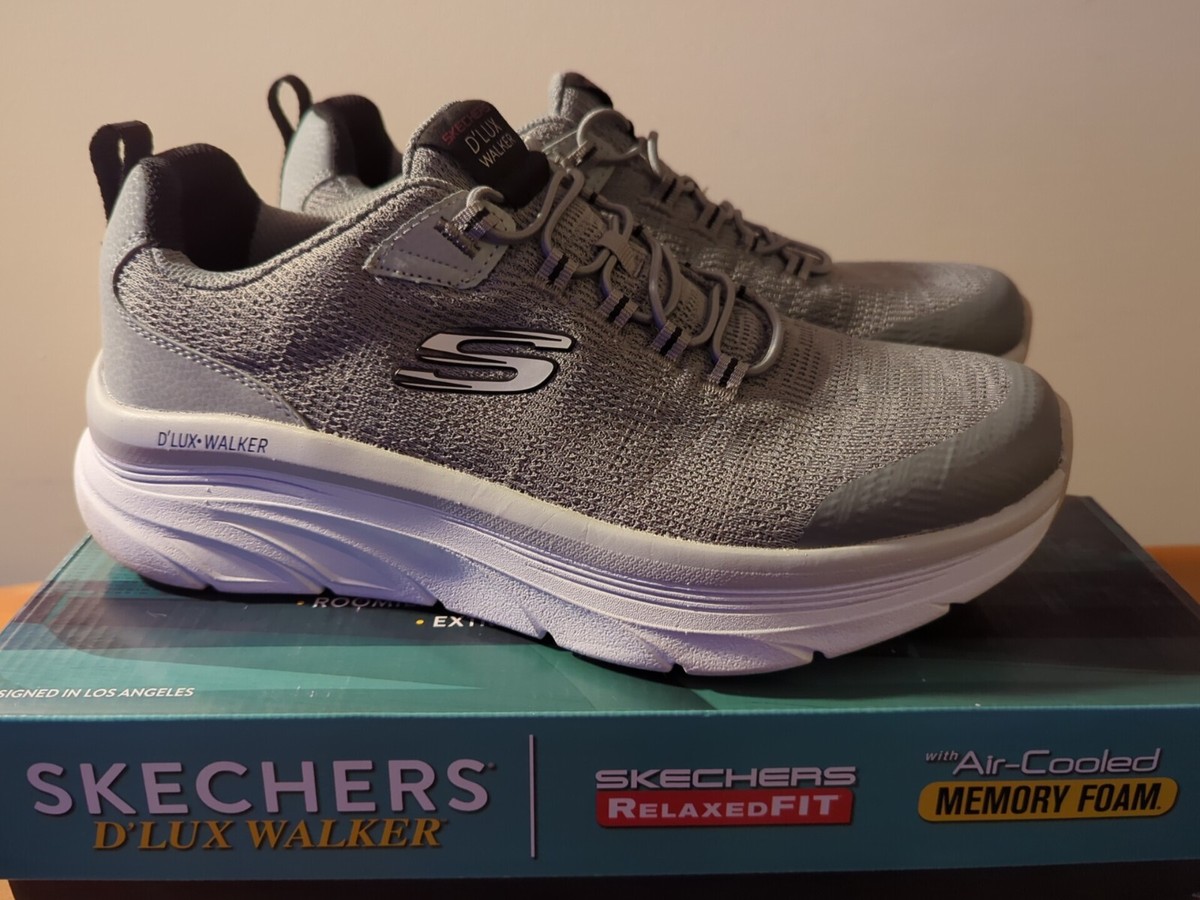 ✴︎mim✴︎ New Men's Skechers D'Lux Walker Pensive size 9 Extra Wide Gray