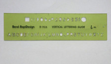 VTG Berol RapiDesign Template R-906 Vertical Lettering Number Guide Drafting Art