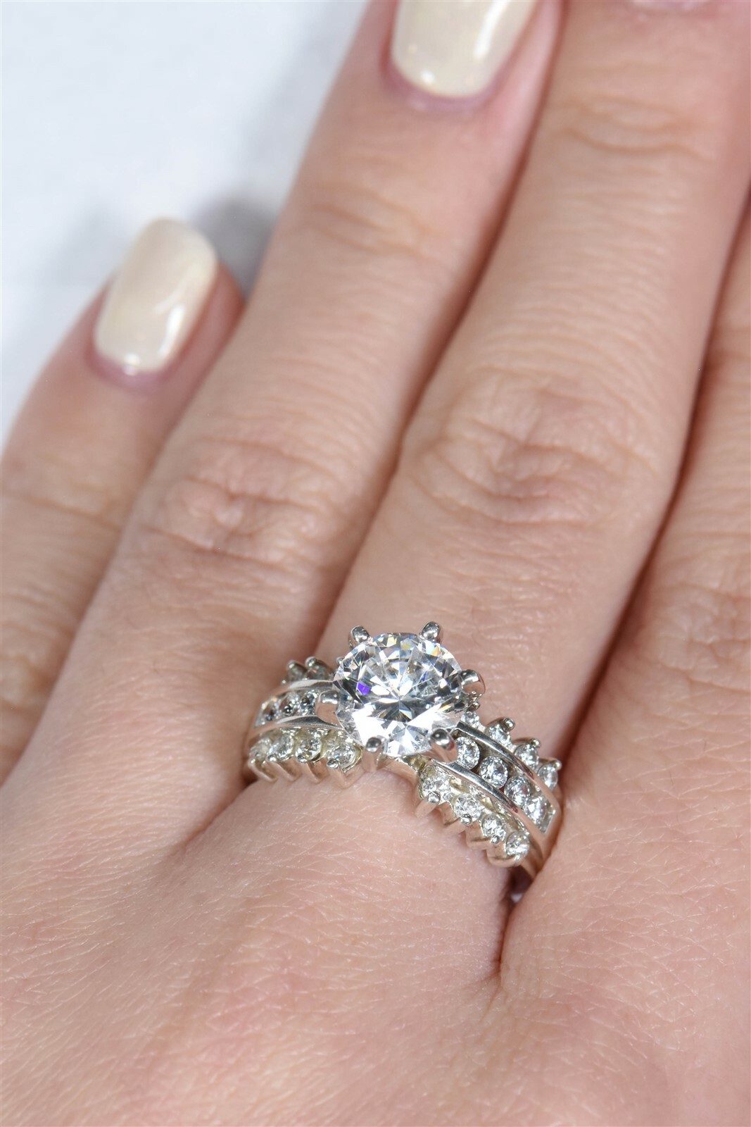 Sterling Silver Simulation Diamond Ring cubic zir… - image 4