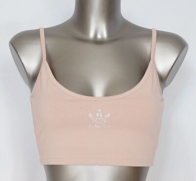 Adidas 2000 Luxe Damen Bra Crop Top Sport BH ohne Bügel hautton skin Cotton NEU