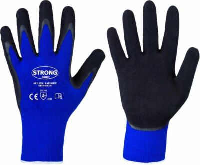 12 / 120 pairs stronghand work glove gloves latex coated Lafogrip