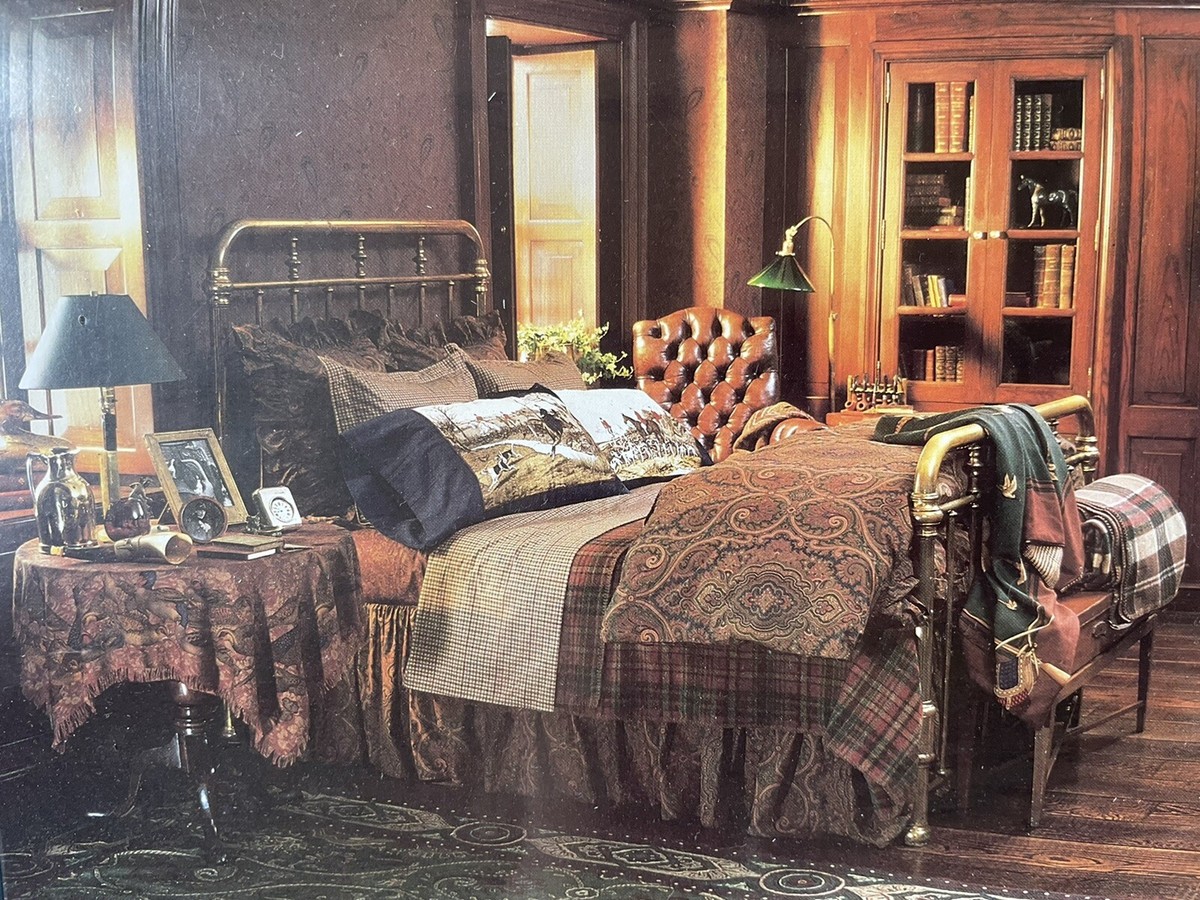 New RARE RALPH LAUREN Vintage *QUEEN FLAT Sheet PARKER Paisley